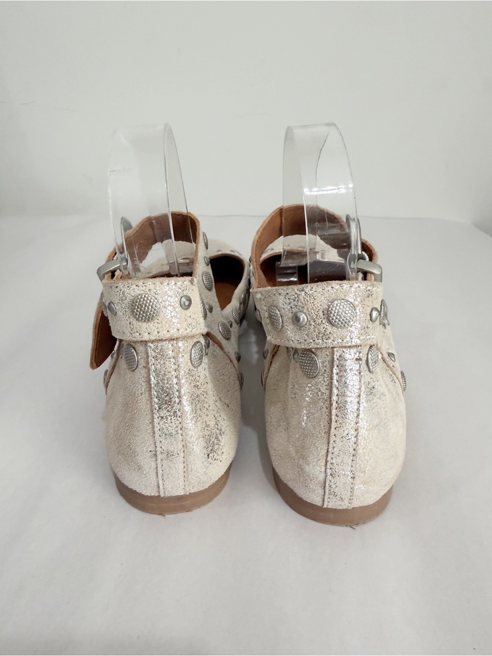 FREE PEOPLE Mystic Mary Jane Flats Champagne Studded Festival Size 38 - Picture 7 of 14